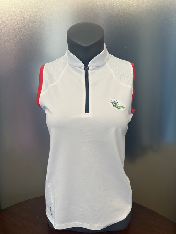 Ladies Sleeveless 1/4 Zip Polo