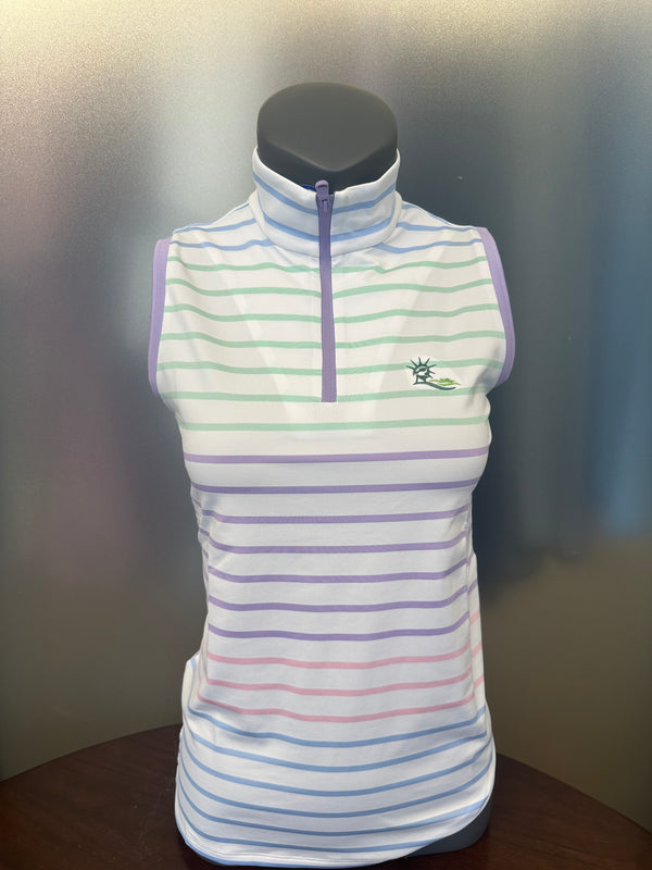 Ladies Sleeveless 1/4 Zip Polo